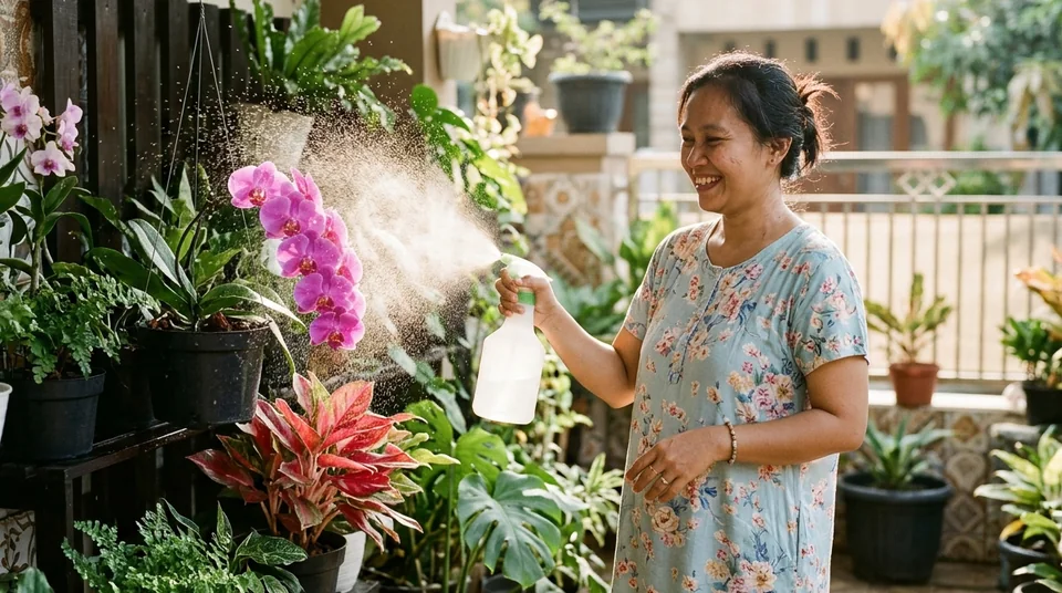 Aplikasi Saratoga untuk perendaman bonggol dan penyemprotan tanaman