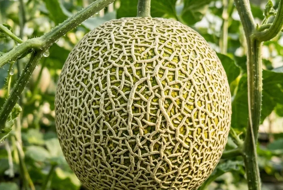 Kulit buah melon dengan ukiran jaring net 3D tebal rapat dan kulit semangka lentur