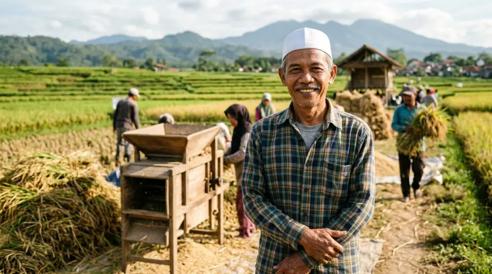 Dokumentasi malai padi bernas Pak H. Dedi Junaedi di Karawang