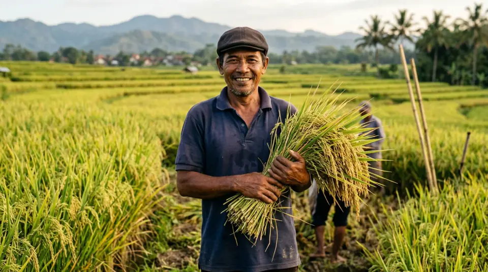 Dokumentasi panen padi Pak Wardoyo ubinan 8.9 ton di Sragen