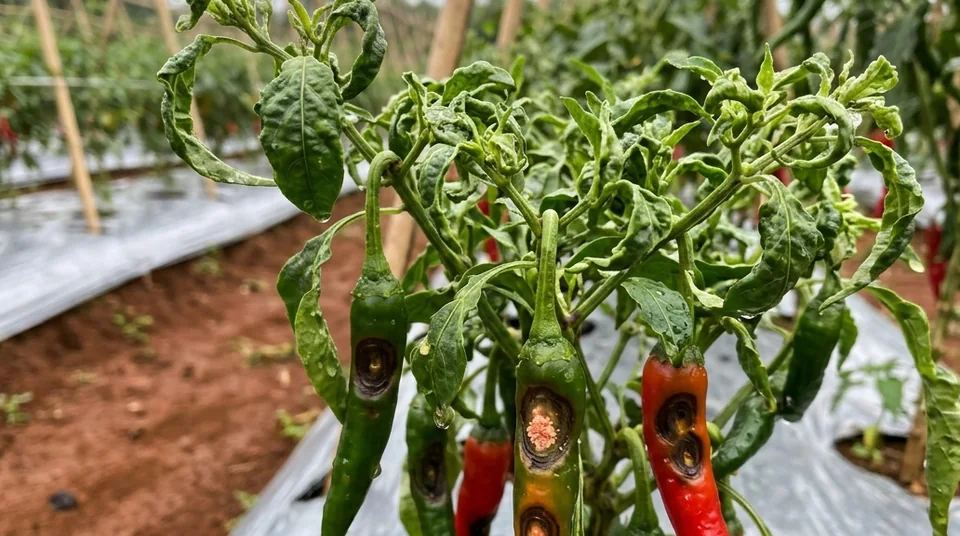 Kondisi jagung kena bule bulai putih dan cabai keriting patek tanpa KOJIEN