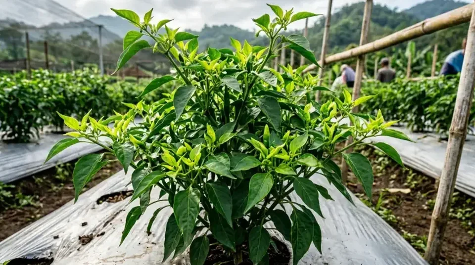 Hamparan kebun cabai dan hortikultura yang kembali hijau subur setelah pemulihan Bensu
