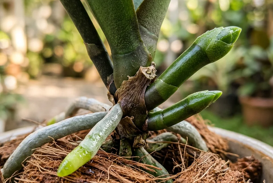 Daun Aglonema Suksom merah menyala mengkilap dan keluar banyak tunas caling