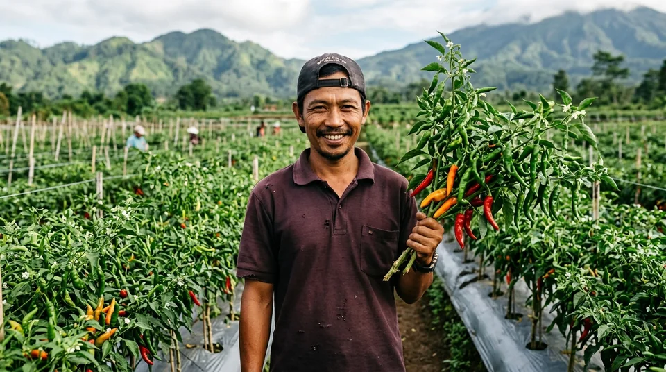 Dokumentasi Pak Zilva di Malang dengan tanaman cabai yang pulih dari keriting dan meledak buah lebat